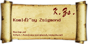 Komlósy Zsigmond névjegykártya