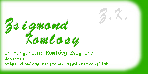 zsigmond komlosy business card